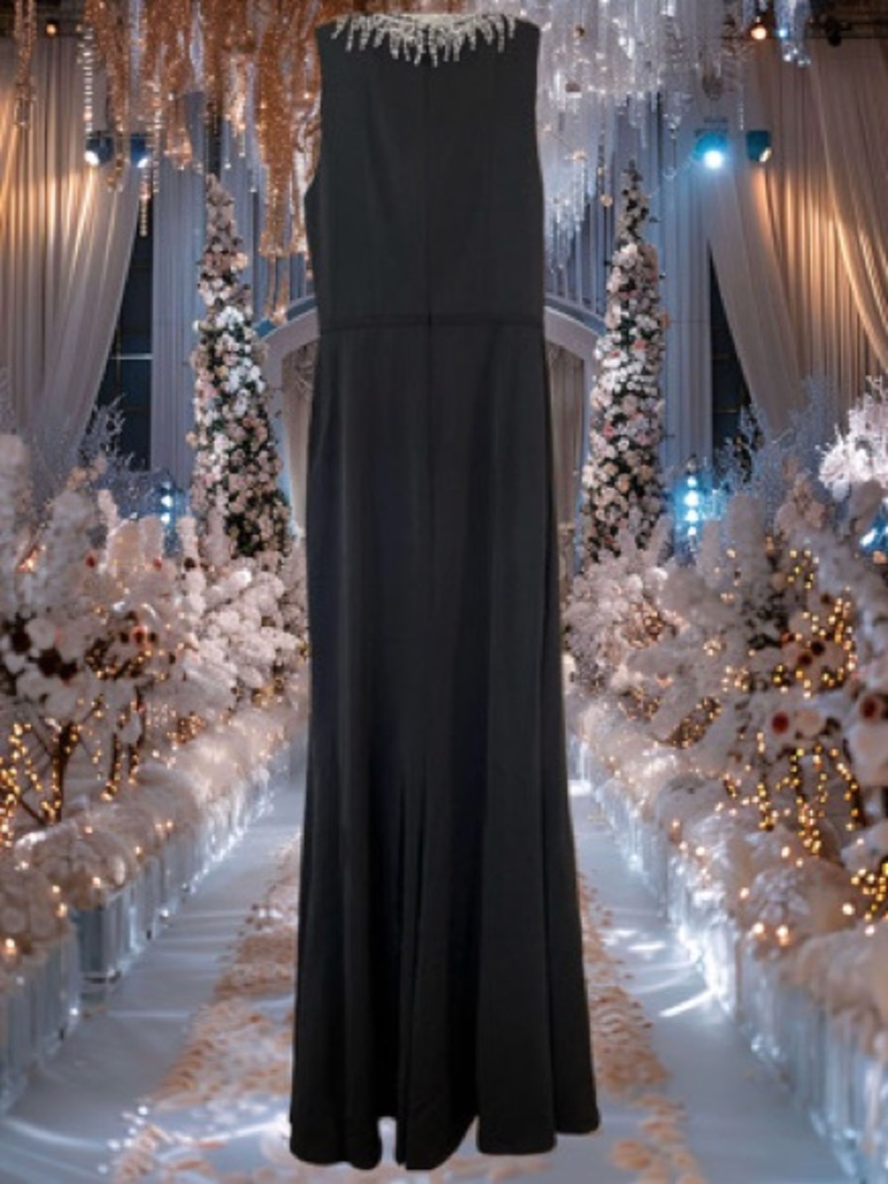 Mac Duggal | Sleeveless Rhinestone Collar Column Gown 26516 - Picture 10 of 14